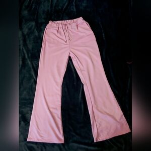Drawstring Pants * Size L * Baby Pink Pants * Pockets * Flare Pants